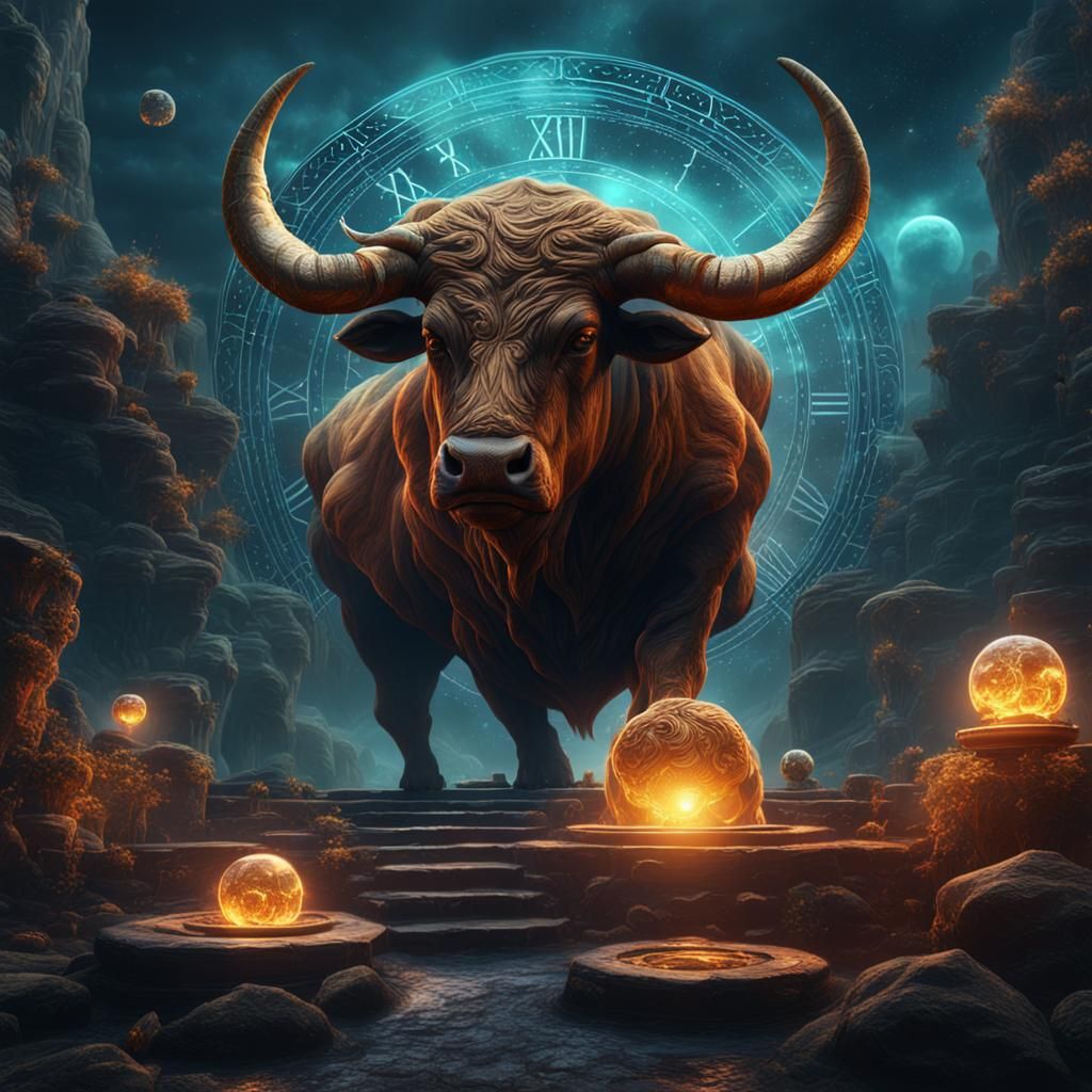 Taurus Zodiac in Alchemic Fantasy Art