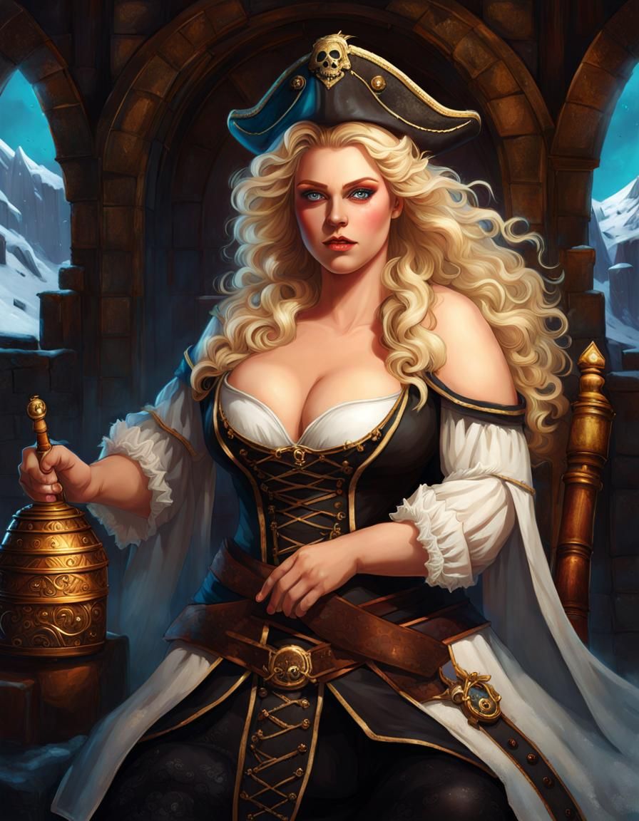 Plus Size Pirate Queen on Ice Throne
