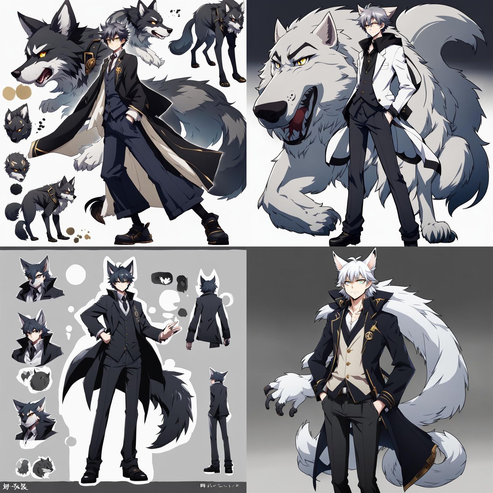 Kawaii Anime Character with Werewolf Features