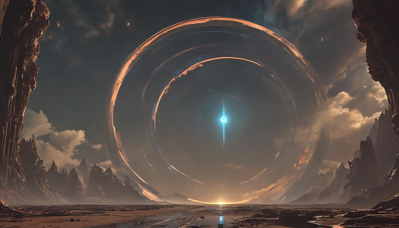 Parallel Solar System Portal in Sci-Fi Style