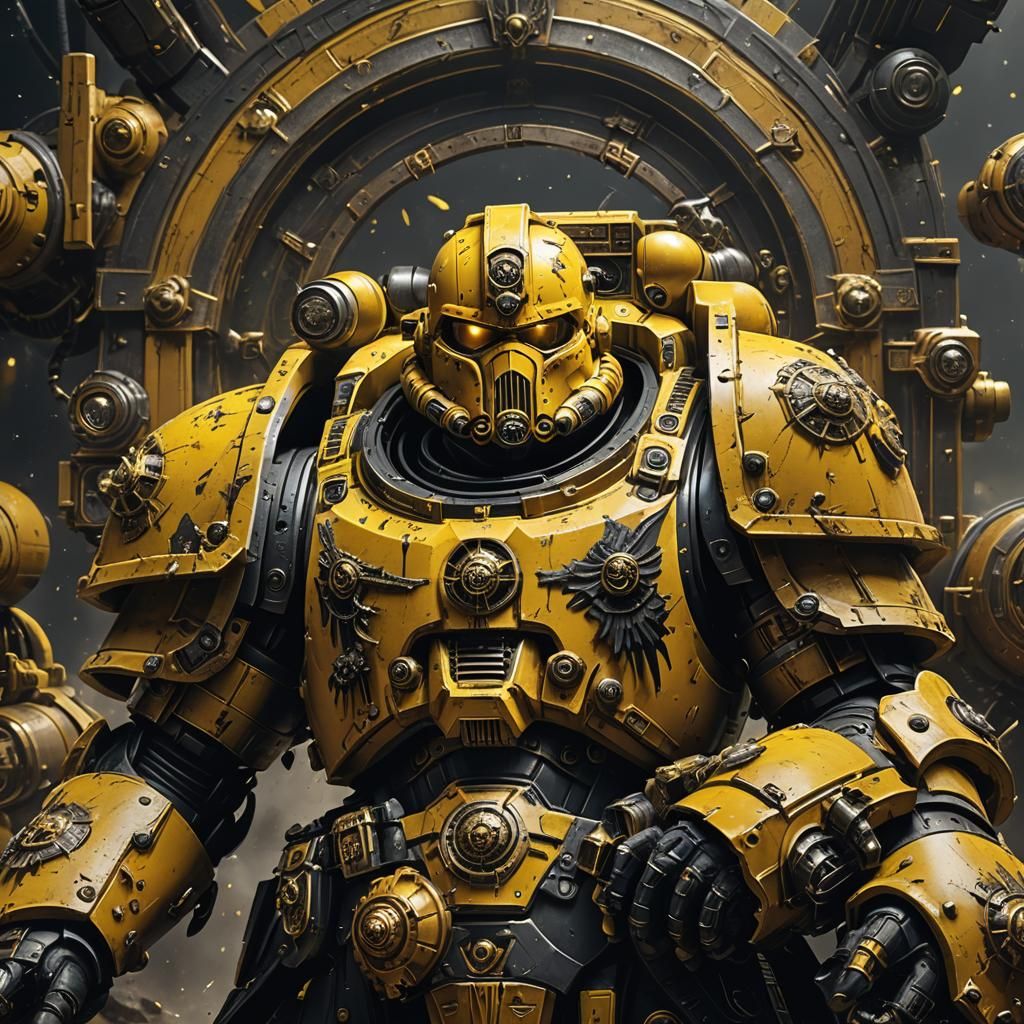 Imperial Fist Space Marine in Dark Fantasy Style