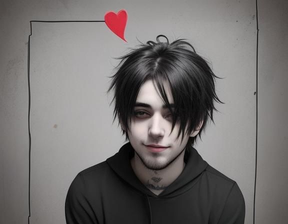 Emo Man Portrait: Happy, Unique, and Loving