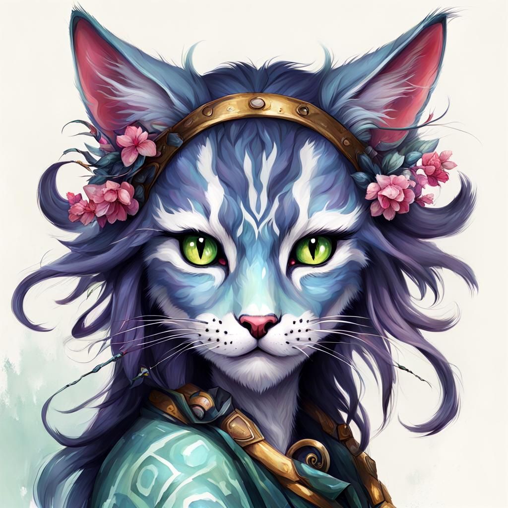 Mystical Werecat Fey Portrait