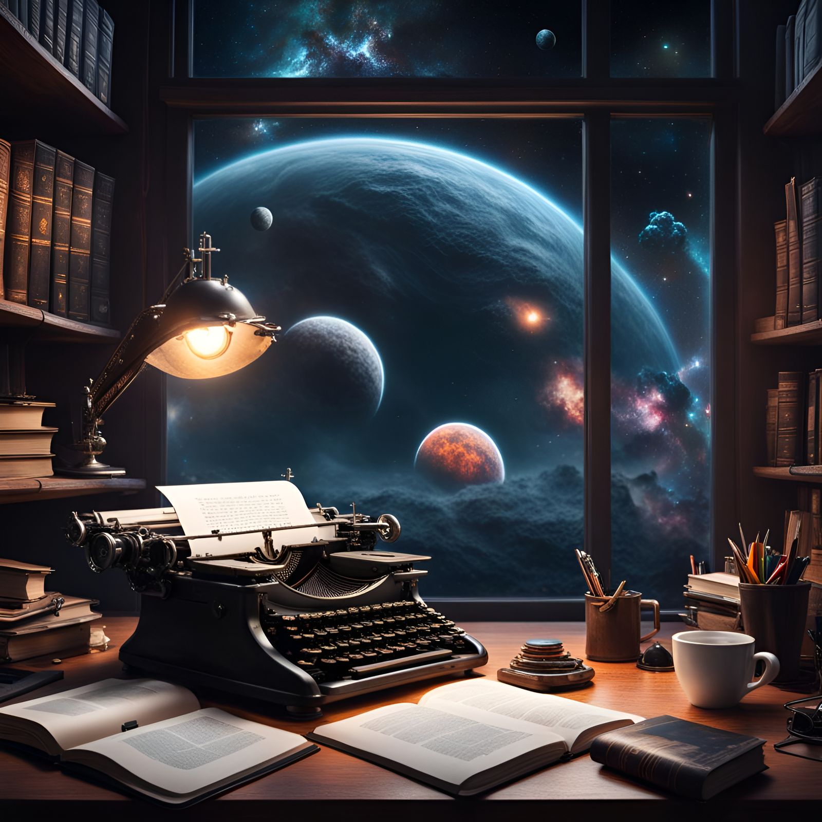 Sci-Fi Author's Desk: Space Fantasy at Night