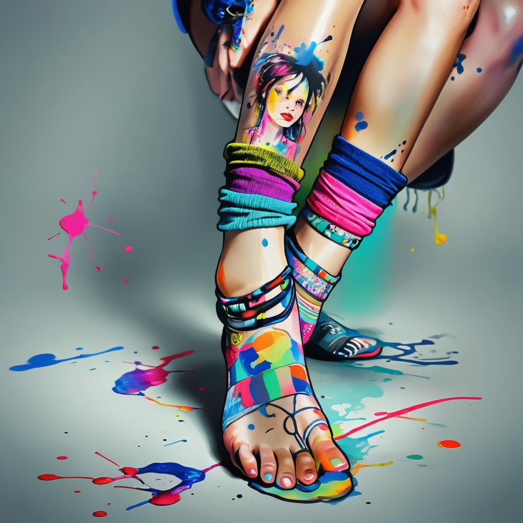 Colorful Ankle Portrait with Eclectic Anklets