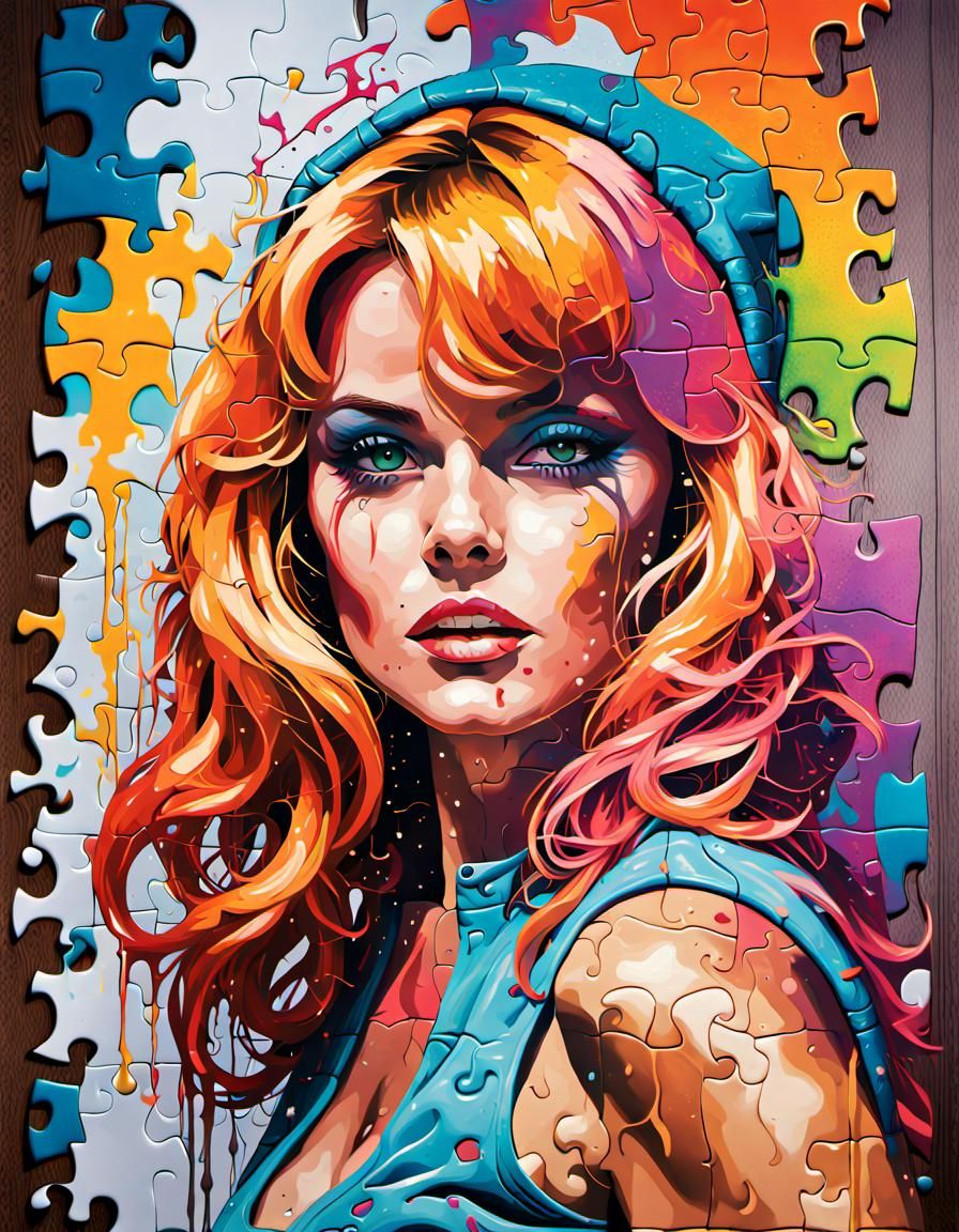 Ann Margret Graffiti Art in Polychromatic Style