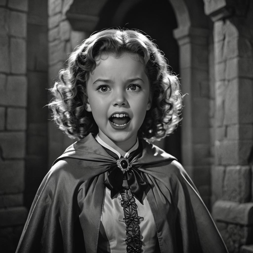 Shirley Temple as Dracula: A Vampire Film Still