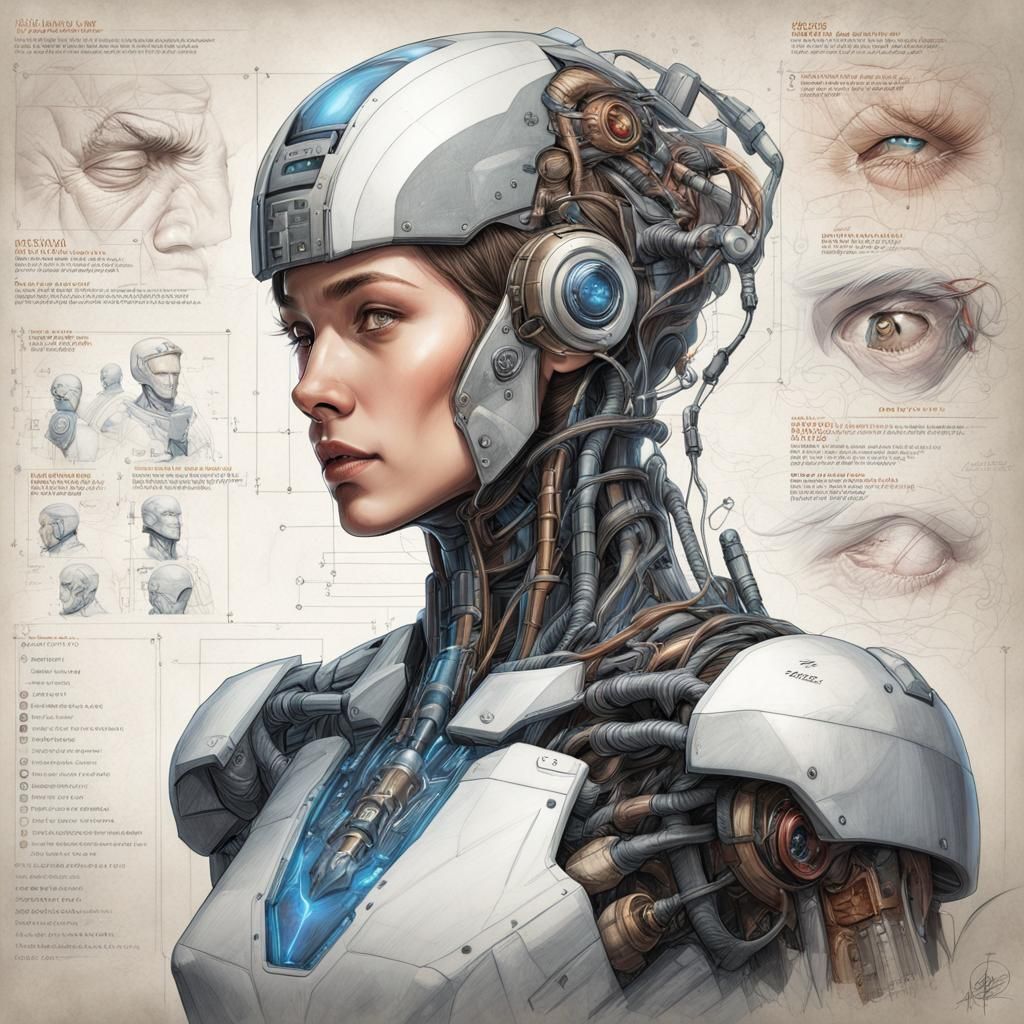 AI Anatomy Graphic Novel Style Technical Diagram