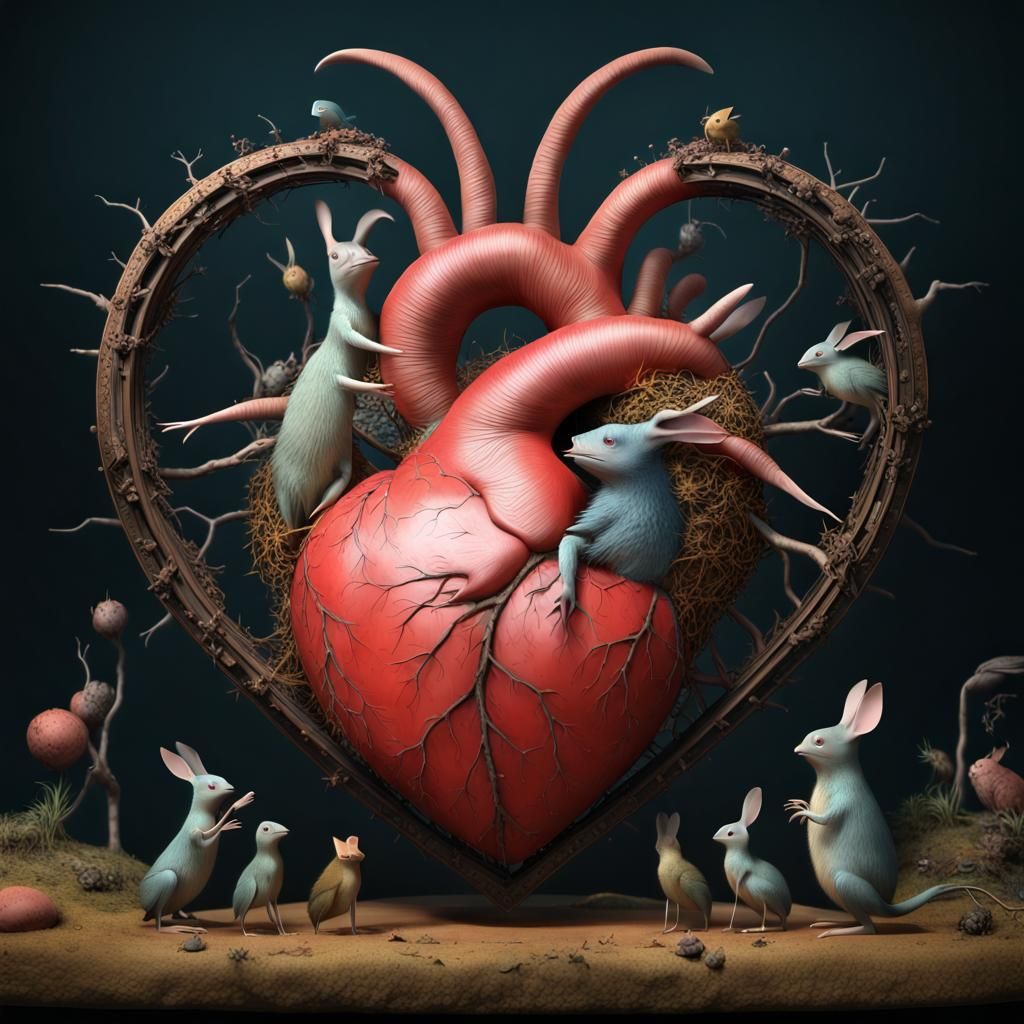 Inhabited Heart with Creatures: WETA FX Render