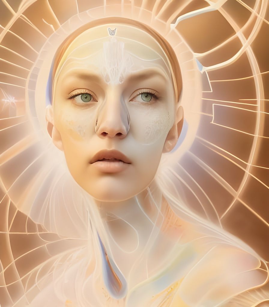 Cosmic Goddess Portrait in Fantasy Sci-Fi Style