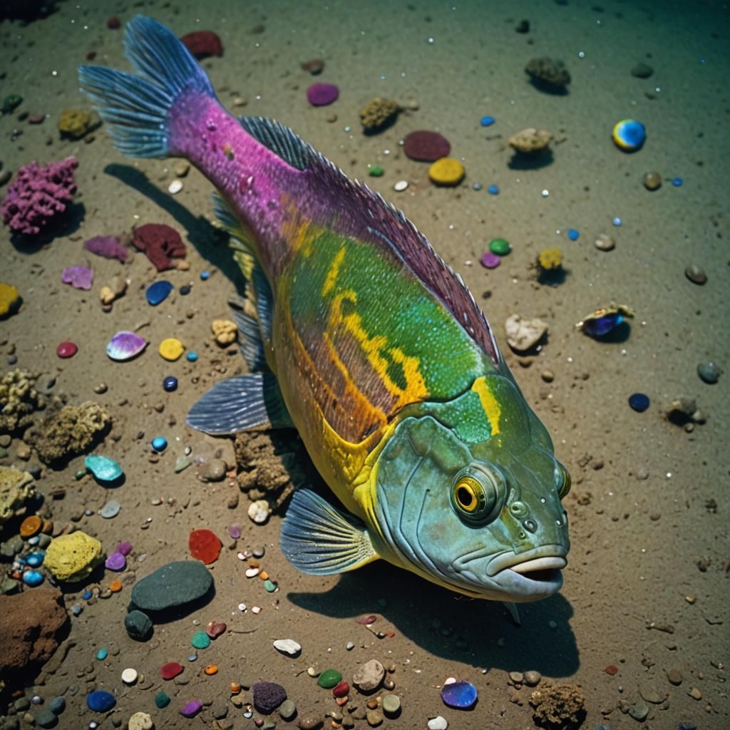 Rainbow Flounder Chameleon Hybrid: Cinematic Film Still