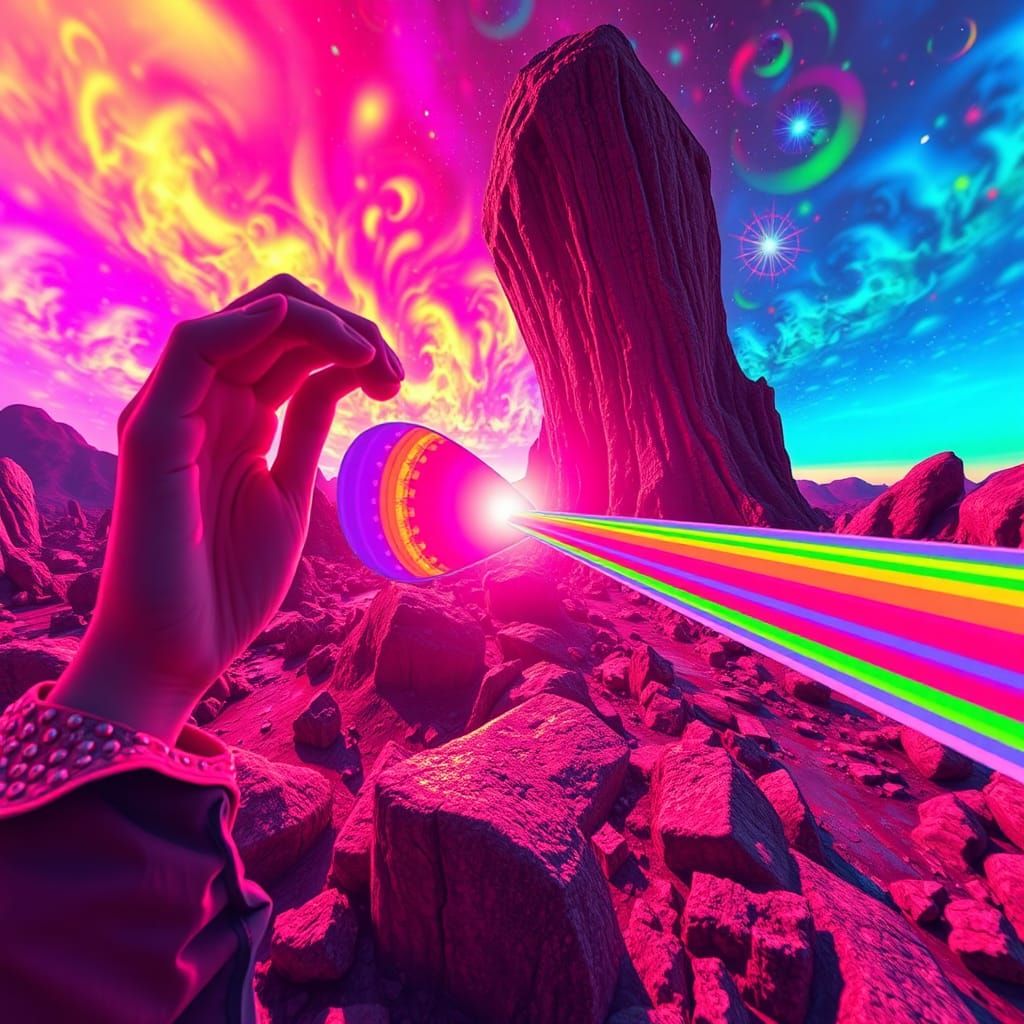 Psychedelic Stereoscopic 3D Prismatic Quadrophenia Scene