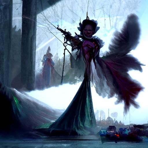 Sinister Fairy Godmother in Dark Fantasy Style