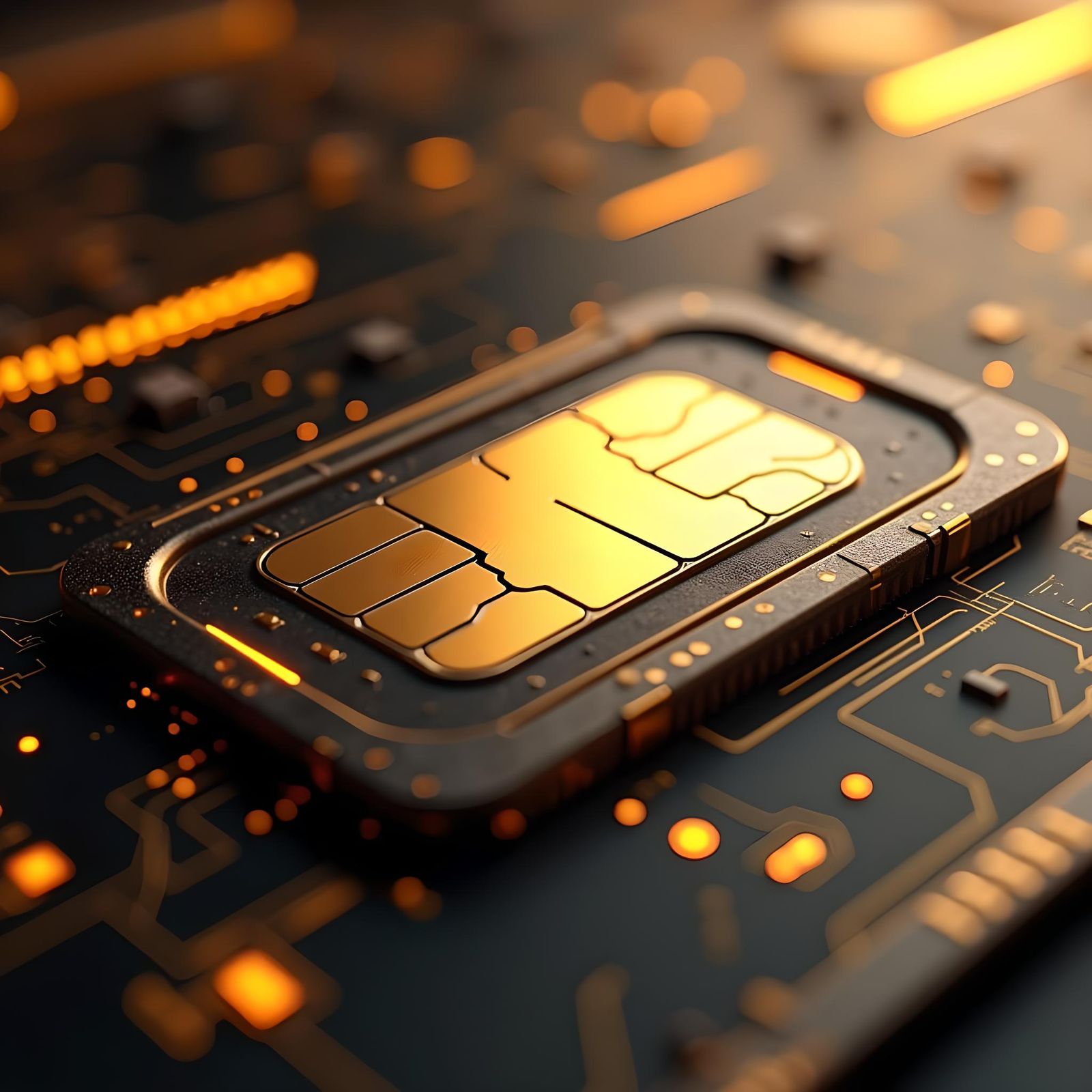 Detailed 3D Render of a SIM Card