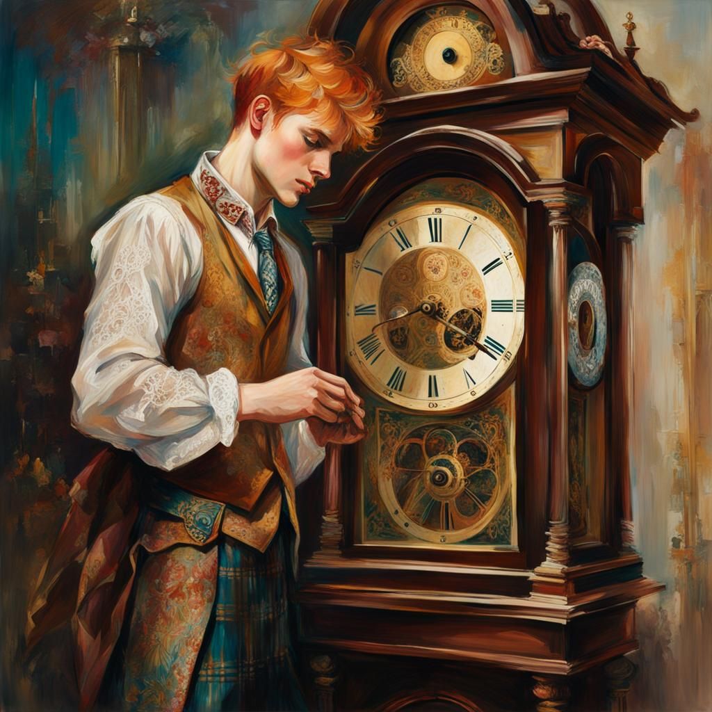 A Boy and a Big Clock 240303