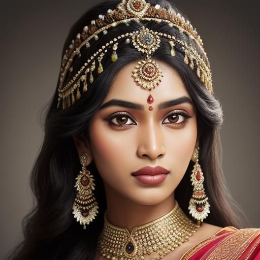 Bangladeshi Queen Portrait in Traditional Dress