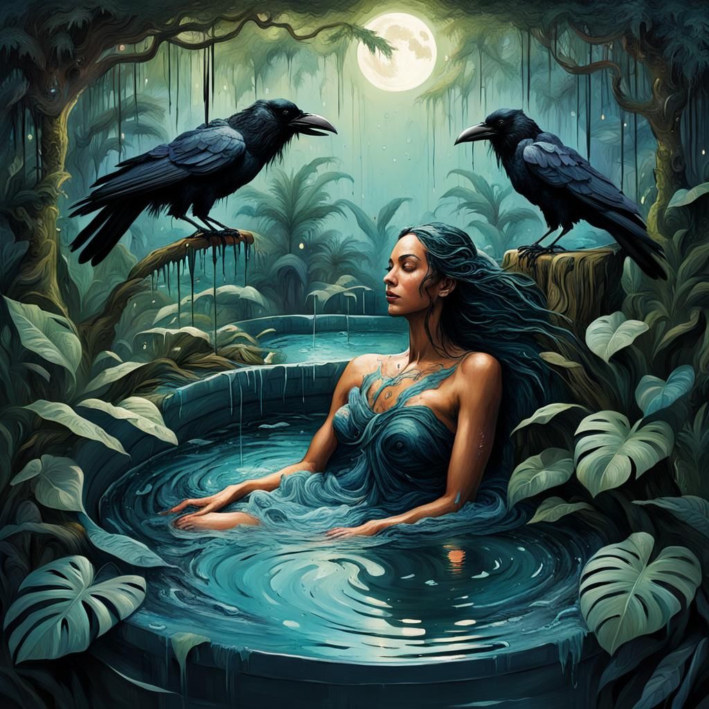 Cozy Jungle Bath in an Ancient Novel