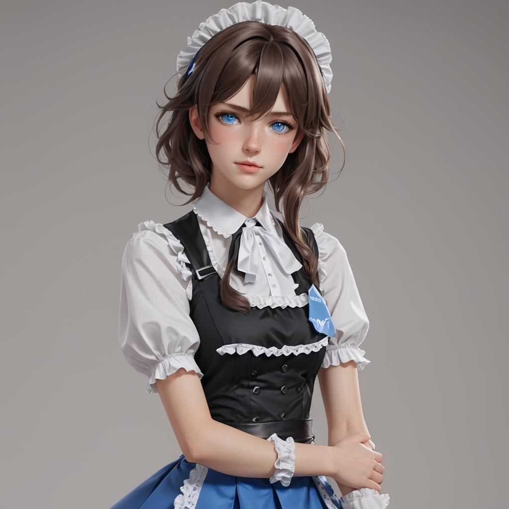 Male in French Maid Outfit: 3D Anime Art