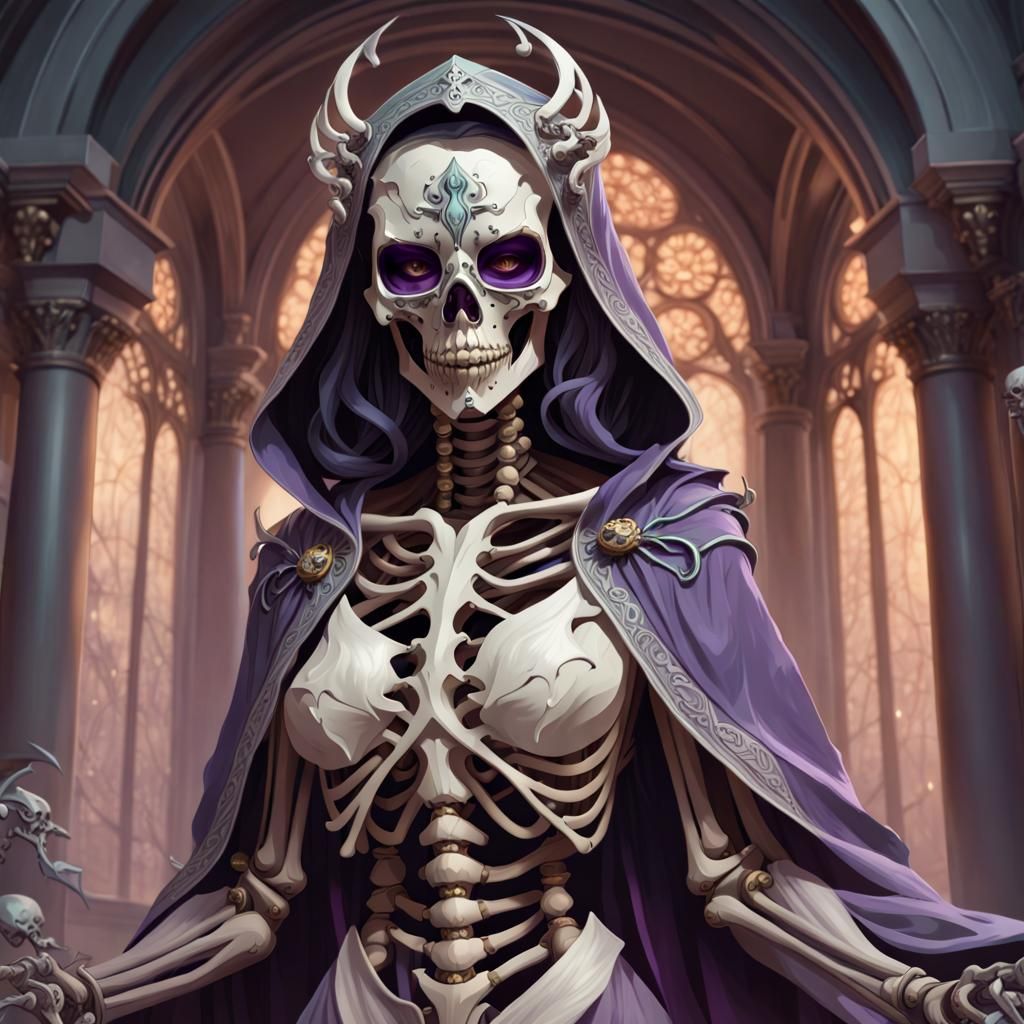 Sinister Masked Lich in Flowing Robes