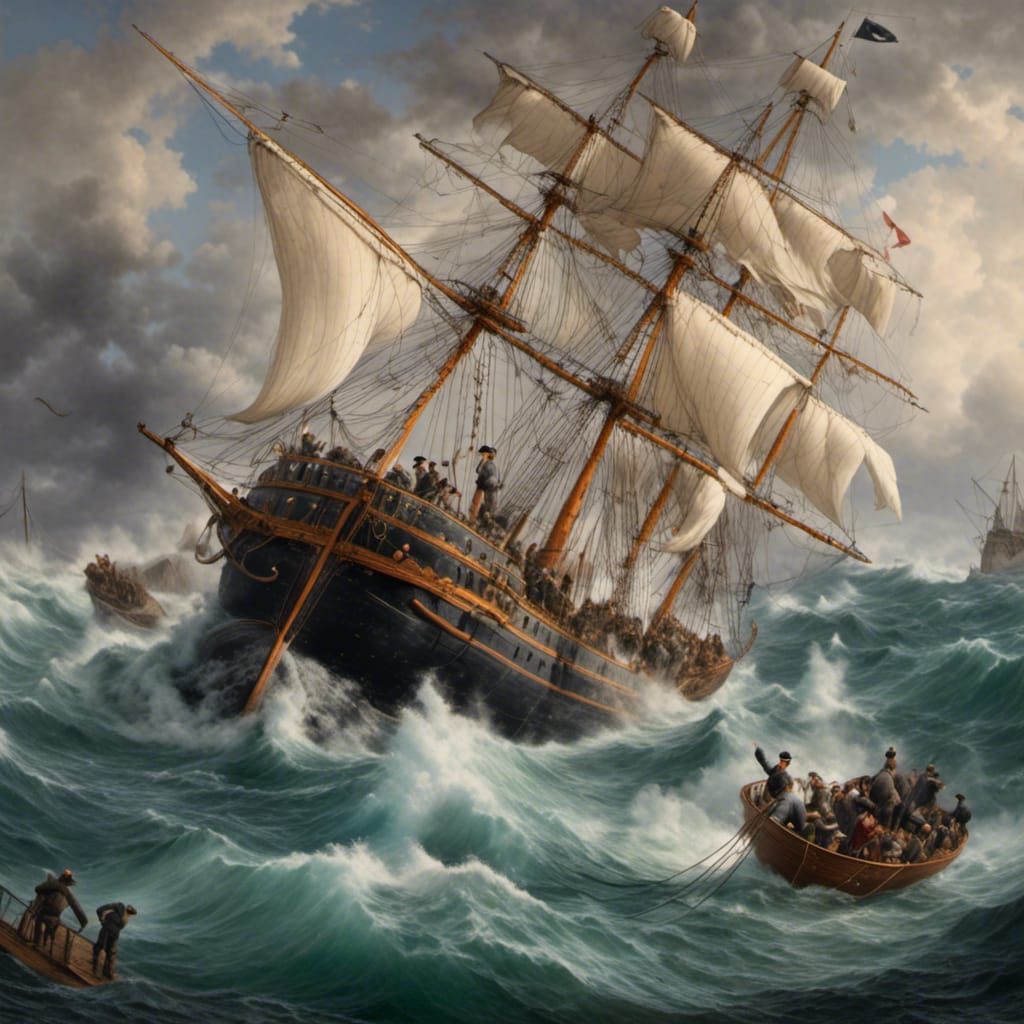 Whale Attacks 19th Century Whaling Ship