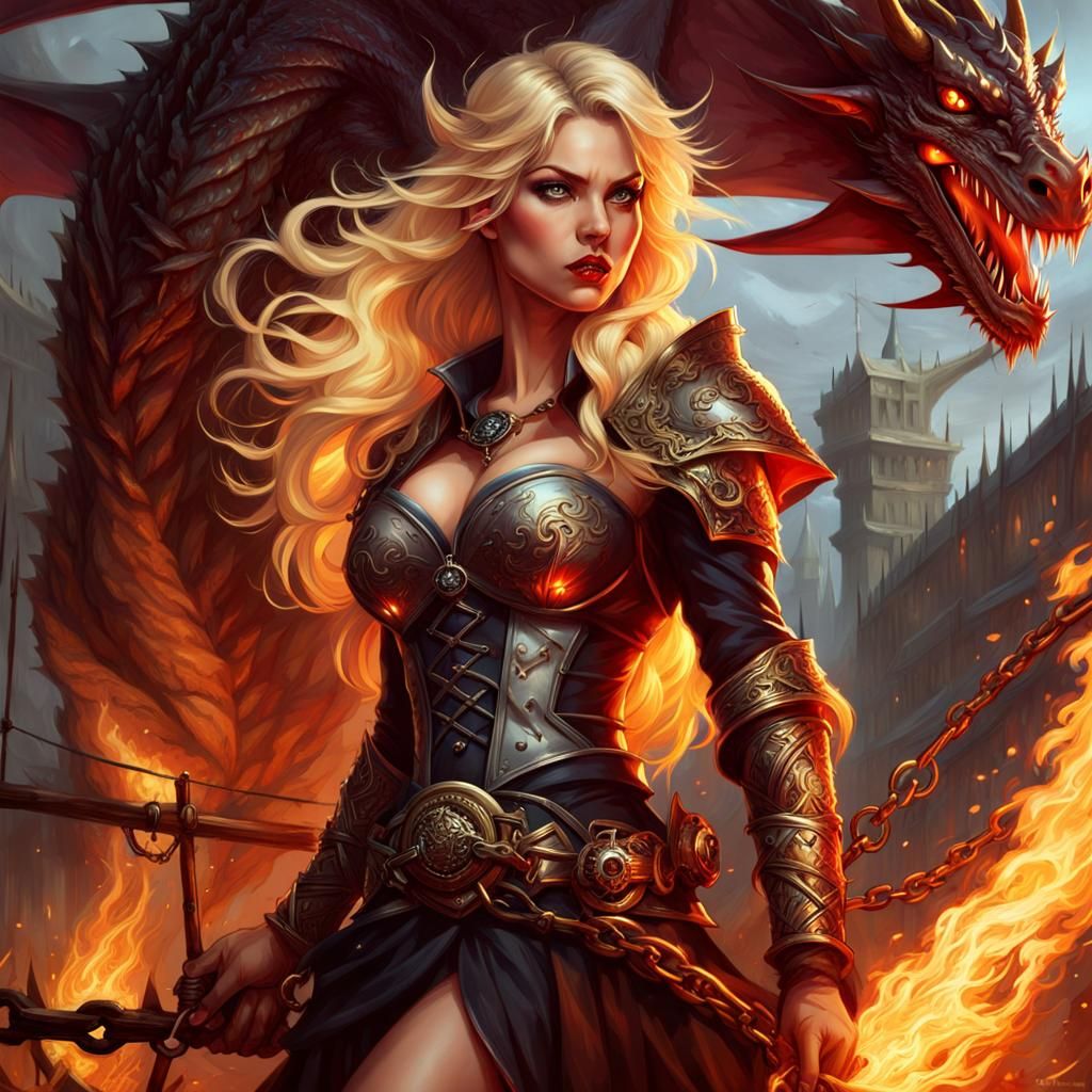 Dragon's Fire: Dark Fantasy Portrait