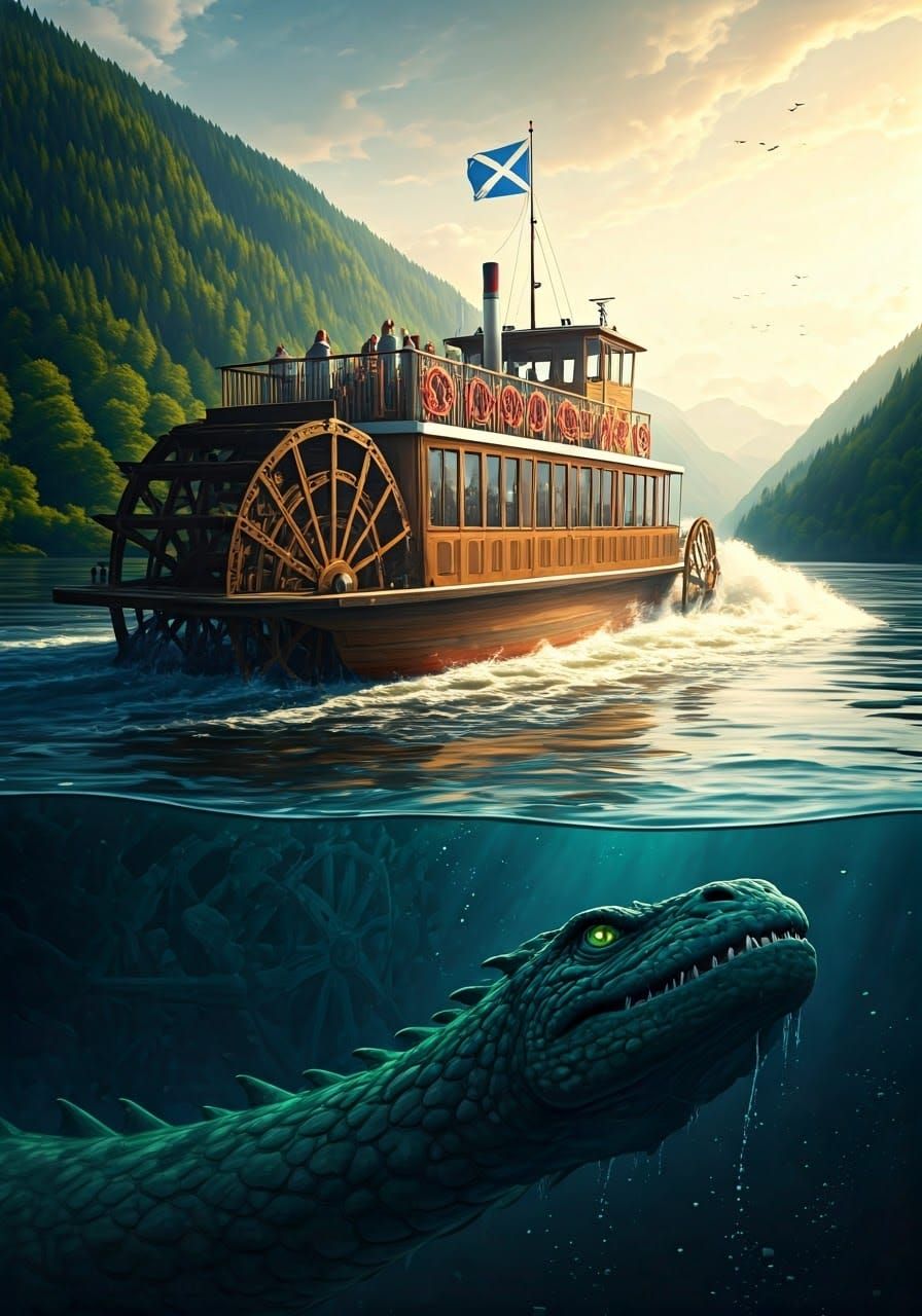 Whimsical Paddle Boat on Loch Ness