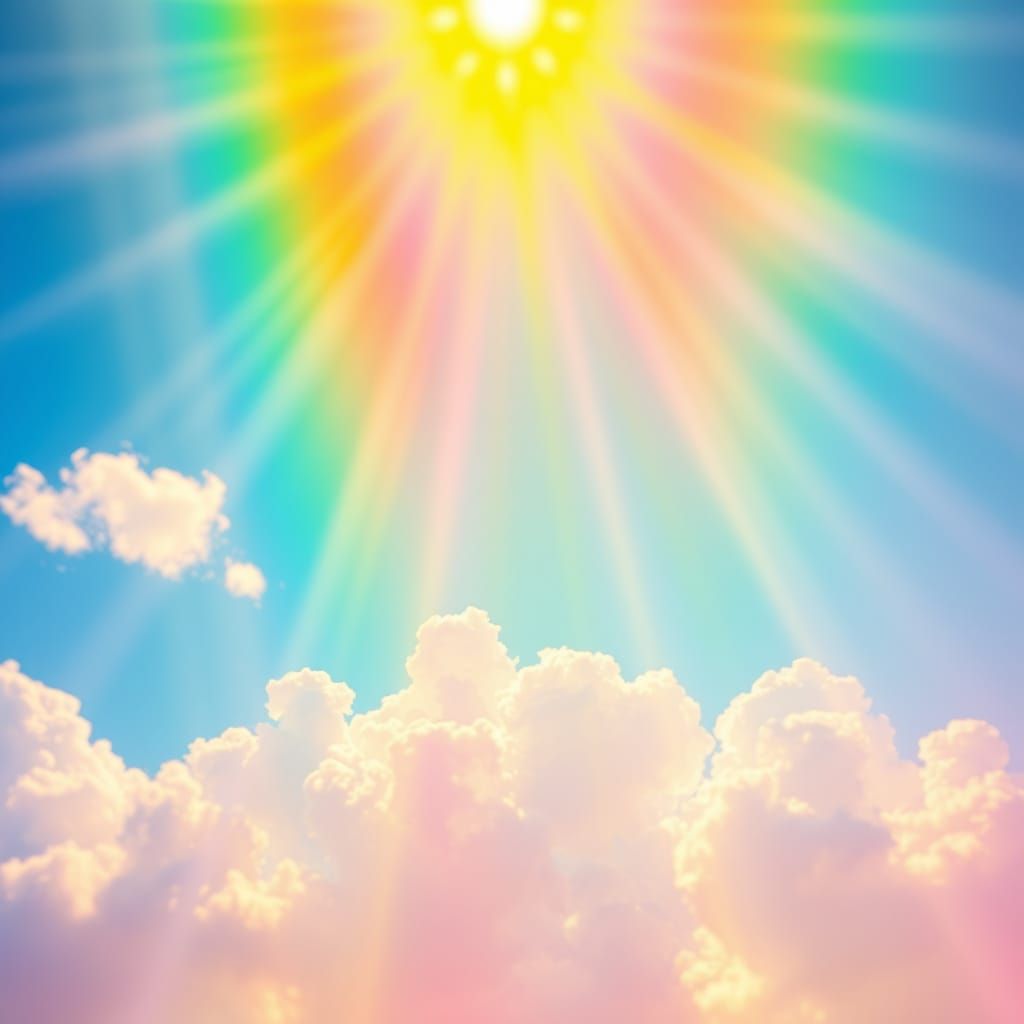 Rainbow Colors in Dreamy, Modern Art Style