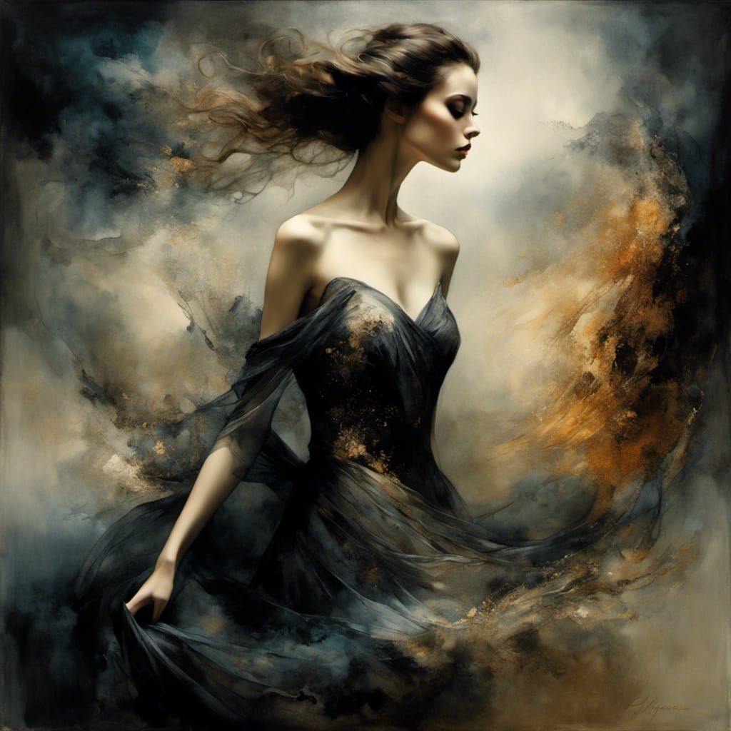 Abstract Phantom Dancer in Surreal Style