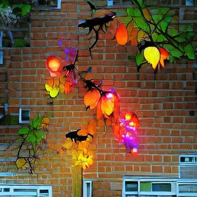 Halloween Decorations with Autumn Lights