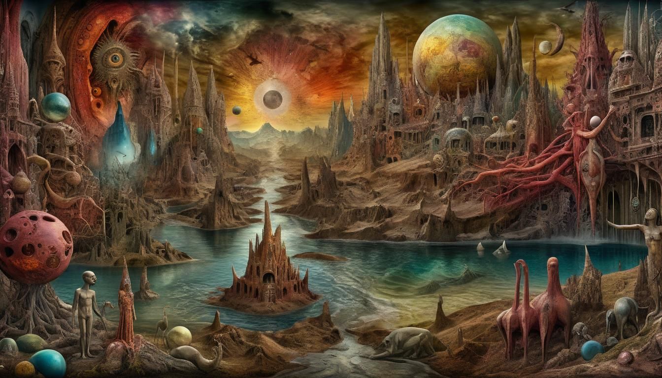 Visionary Land of Broken Dreams in Surreal Style