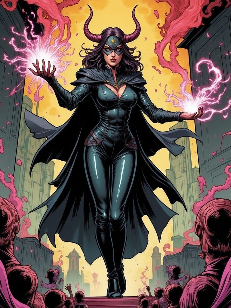 Inkblight Witch Vintage Comic Book Frame