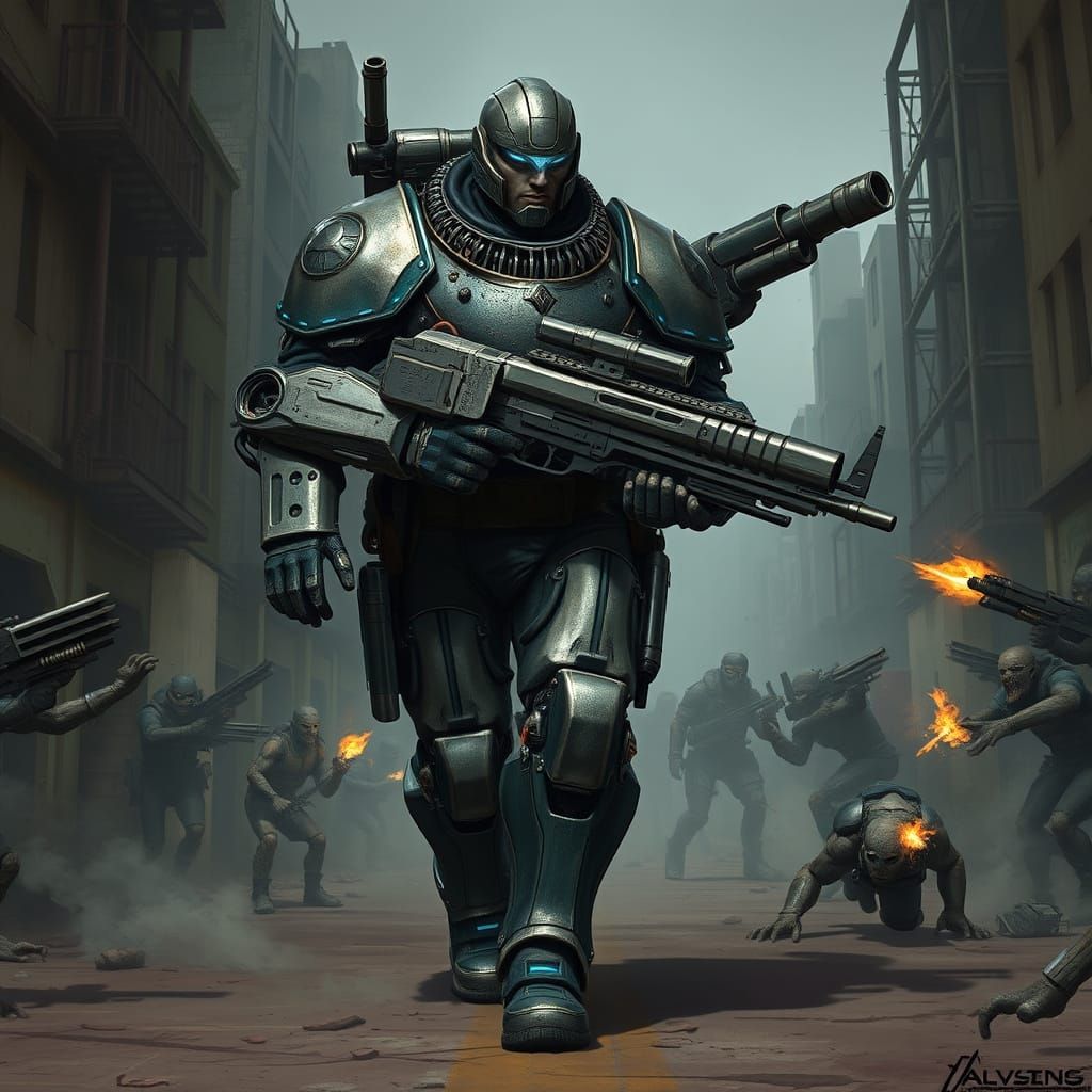 Power Armored Vault Dweller Conquers Post-Apocalyptic Ruins ...