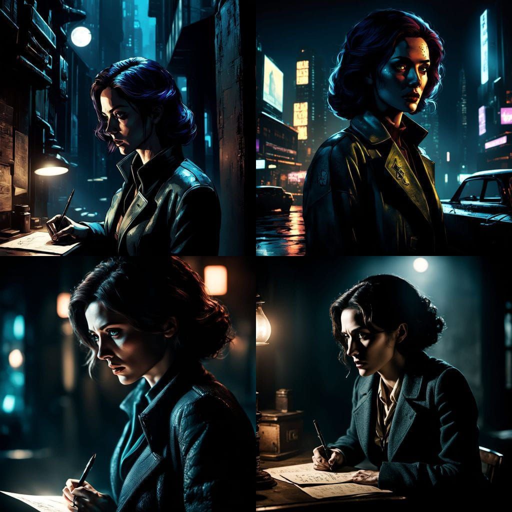 AI-Generated Portrait of a Girl with Sideways Text