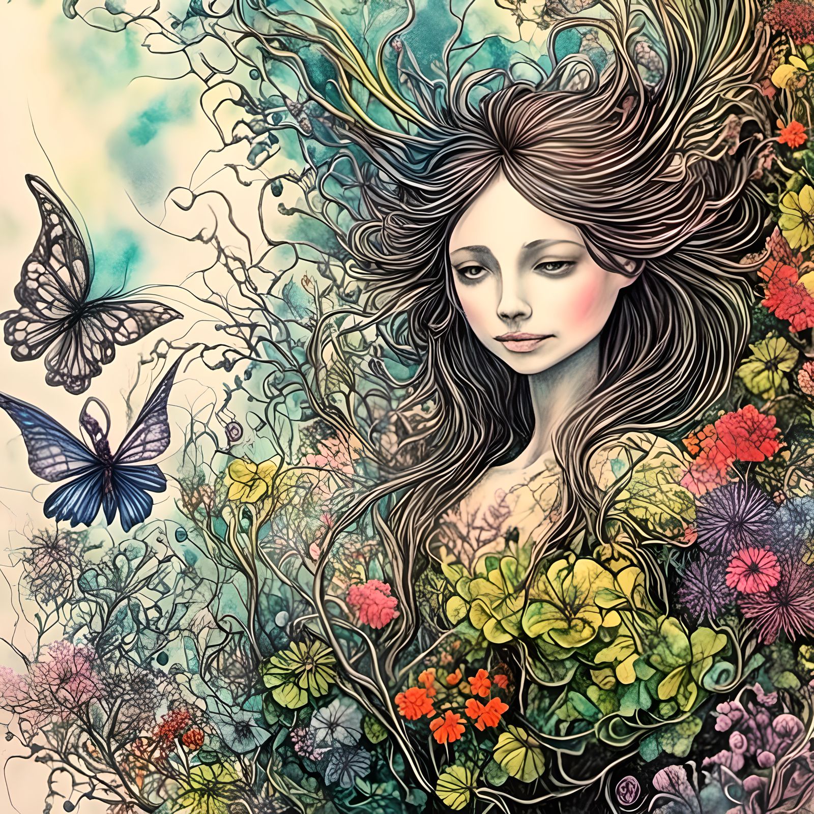 <lora:Fleur Noir:1.0> beautiful fantasy fairy, 
fantasy ench...