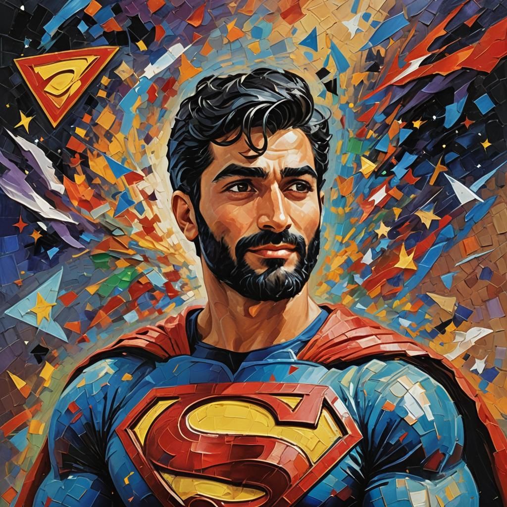 Superman in Space: Impressionist Maximalist Masterpiece