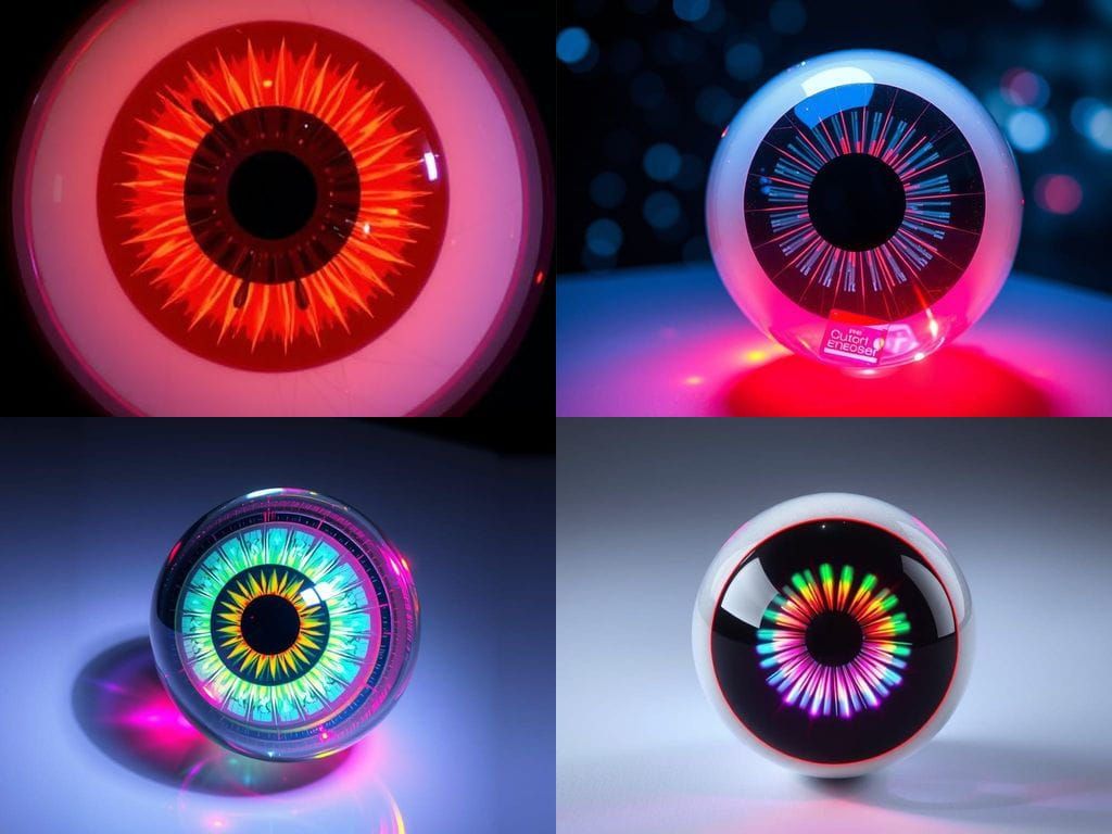 Glowing Eyeball in Mid-Air Hologram