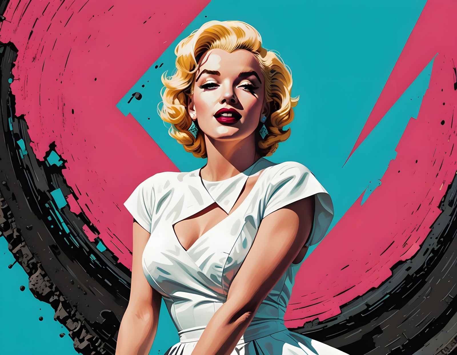 Marilyn Monroe Pop Art Screenprint in Bauhaus Style