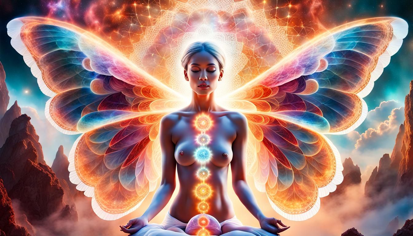 Glowing Angel: Chakra System and Sacred Geometry