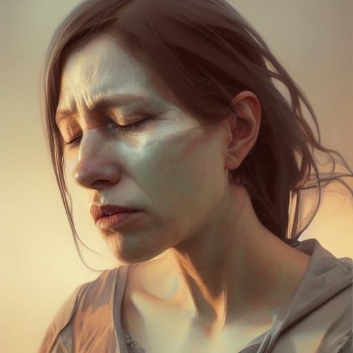 Grieving Mother: Hyperdetailed Portrait in Unreal Engine