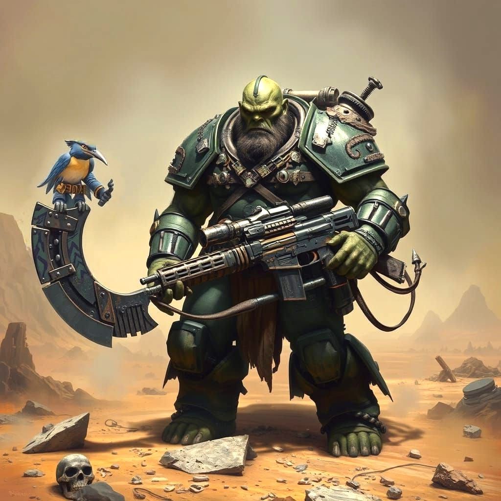 Mighty Space Orc Wields Heavy Arsenal