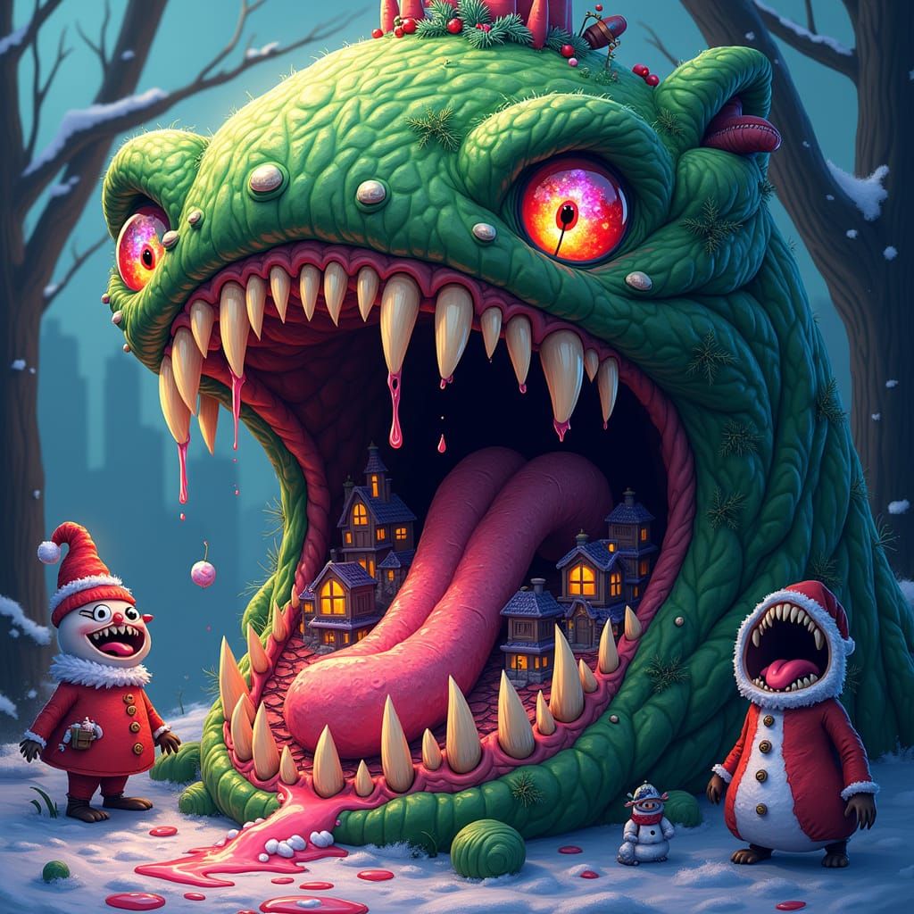 <lora:-DysTurbd ClayMtn-:0.02> <lora:DreadKnot Theory:0.02> unsettling aesthetic of disturbed claymation winter forest �...