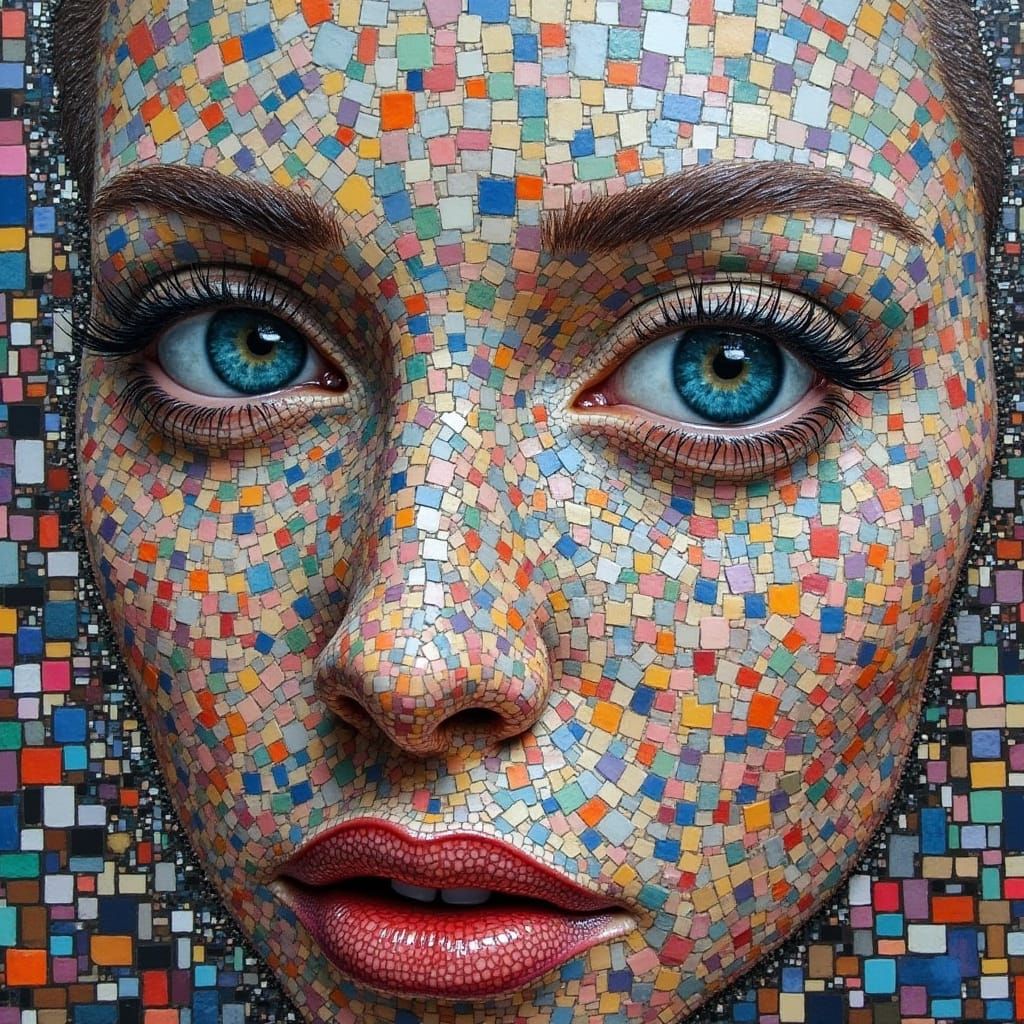 Intricate Cubist Portrait of a Woman in Ethereal Light