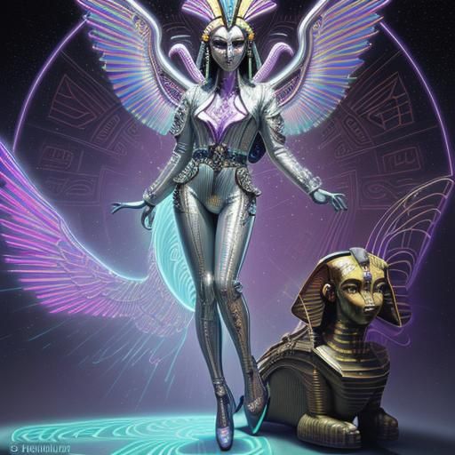 Retro-Futuristic Space Girl Illustration in Ethereal Style