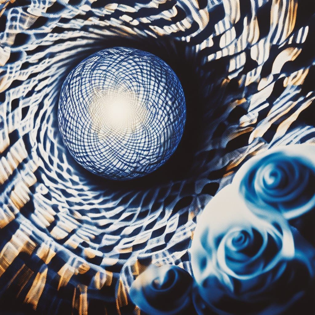 Gingham Pattern Orb with Ethereal Glow