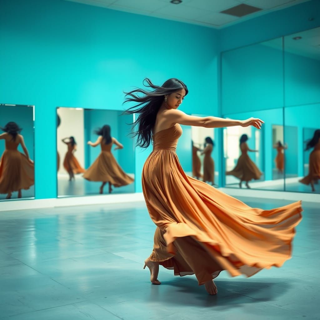 Explosive Dancer in Abstract Expressionist Style