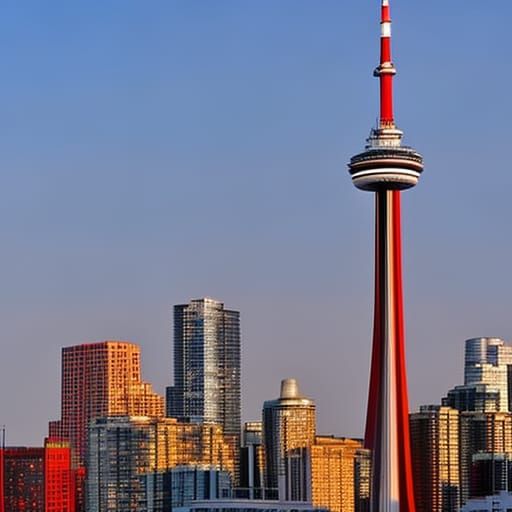 CN Tower in Toronto: Hyperrealistic Splash Art