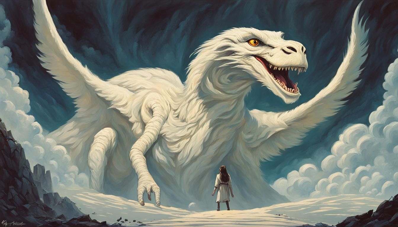 Sinister NeverEnding Story Scene in Painterly Style