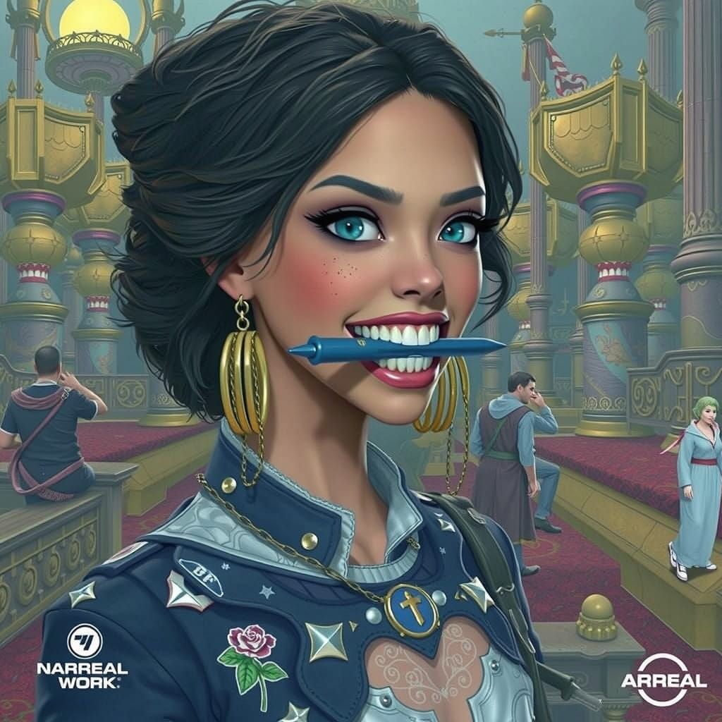 Fantasy Hero Struggles with Sonic Screwdriver, Vibrant Fanta...