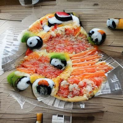 AI-Generated Sushi Pizza
