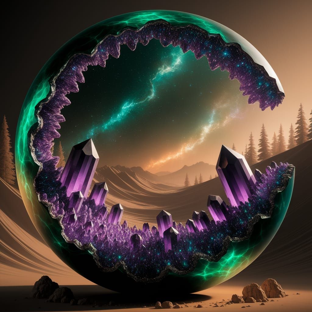 Colossal Emerald Geode Opens to Celestial Dust and Biolumine...